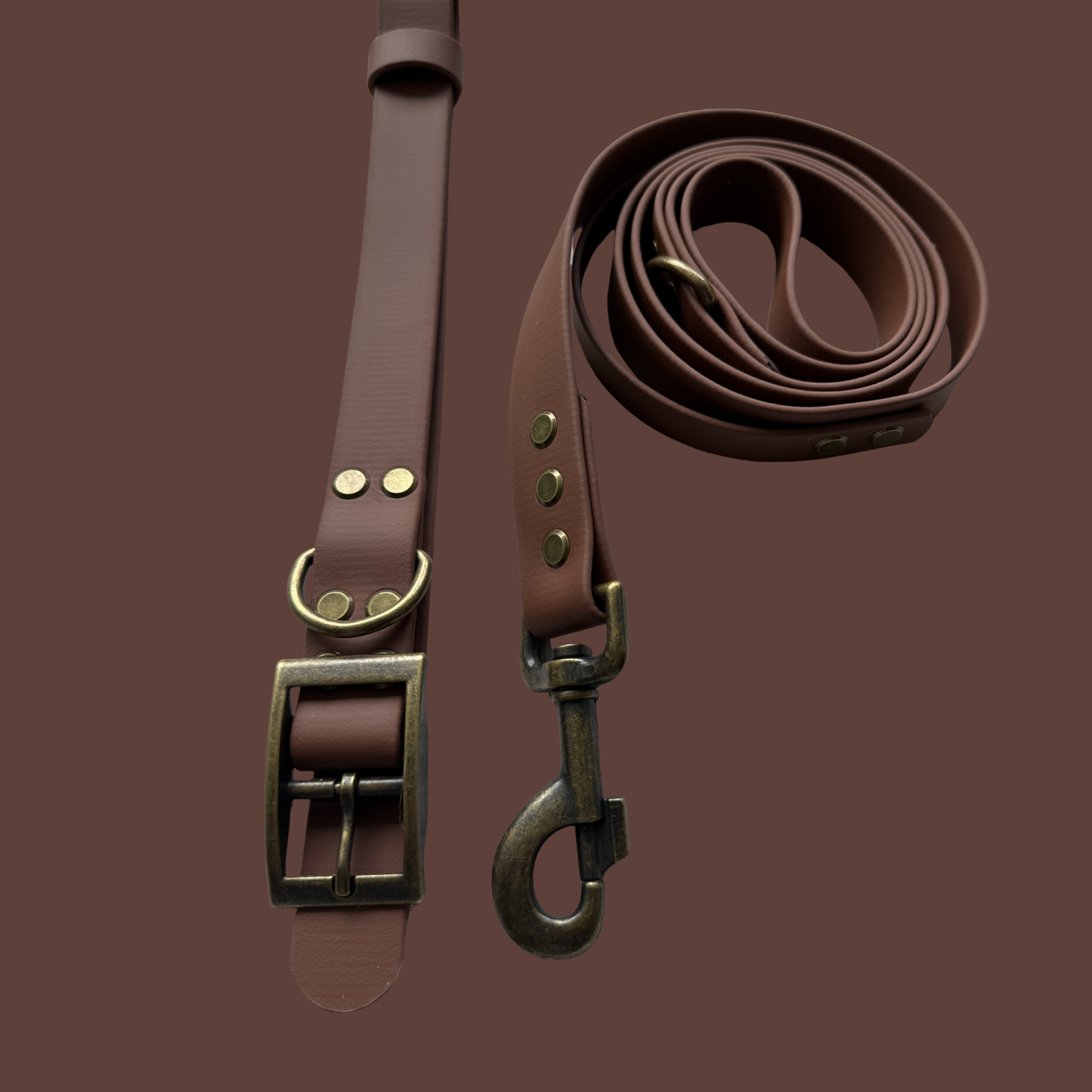 Chocolate Brown Waterproof Dog Collar 🐻🤎
