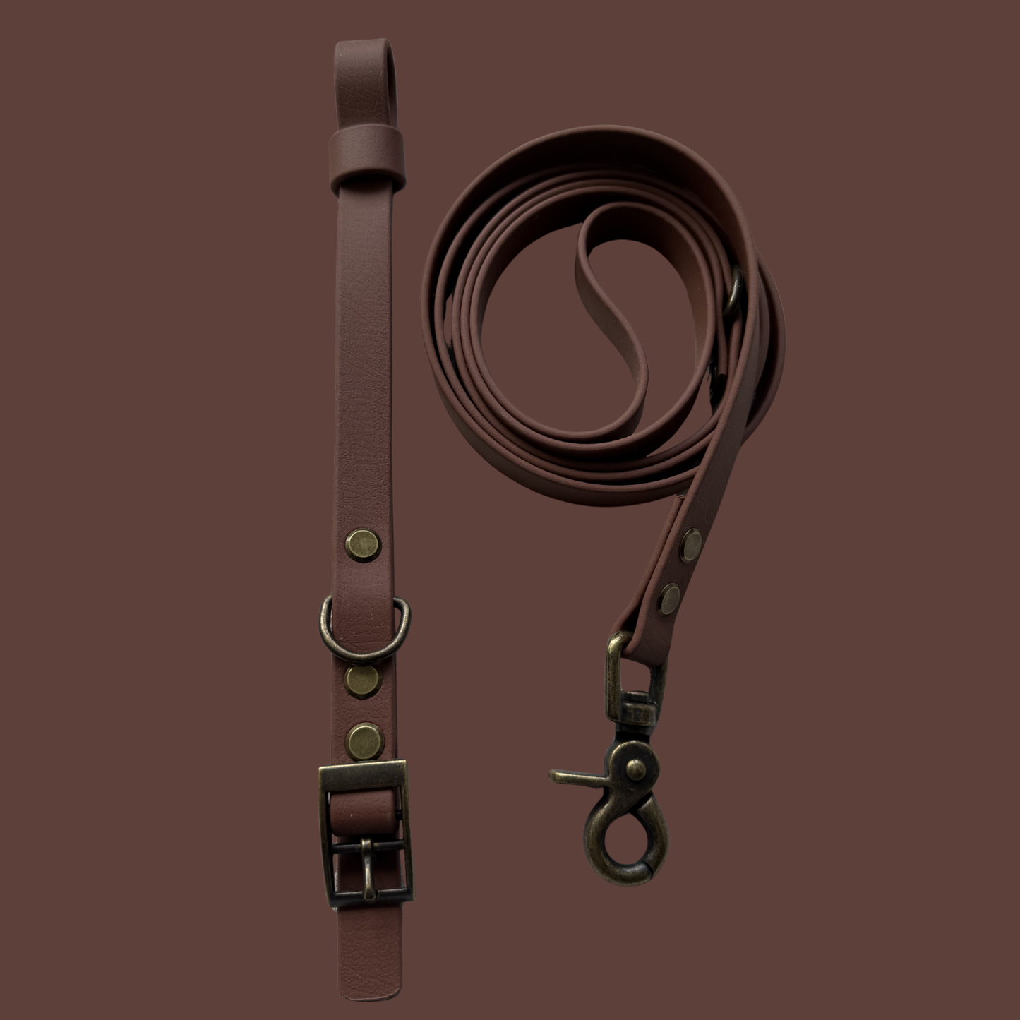 Chocolate Brown Waterproof Dog Collar 🐻🤎