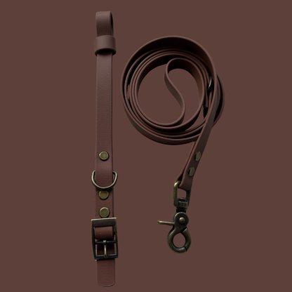 Chocolate Brown Waterproof Dog Collar 🐻🤎
