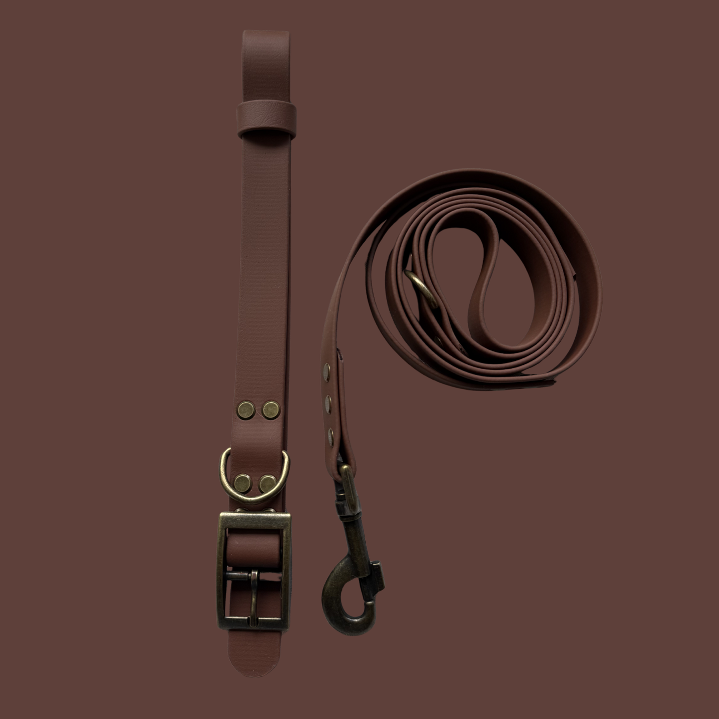 Chocolate Brown Waterproof Dog Collar 🐻🤎