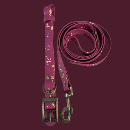 Mulberry Magic ✨ Waterproof dog collar and lead
