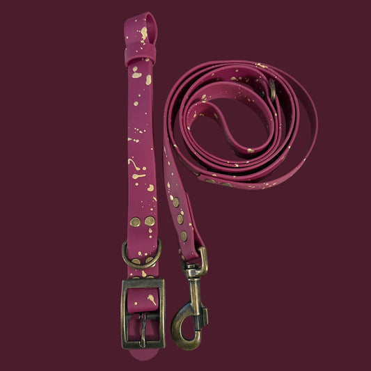 Mulberry Magic ✨ Waterproof dog collar and lead