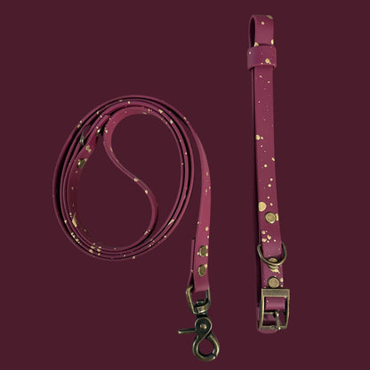 Mulberry Magic ✨ Waterproof dog collar and lead